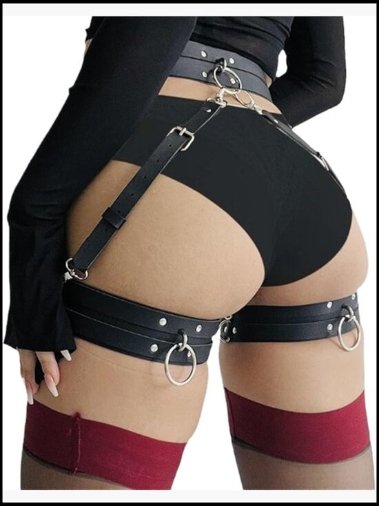 PU Leather Punk Waist Belt Goth Festival Rave Accessory Adjustable Buckle main image 6
